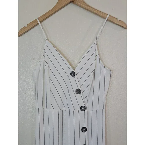 URBAN Romantics White Striped Midi Dress - Picture 2 of 11